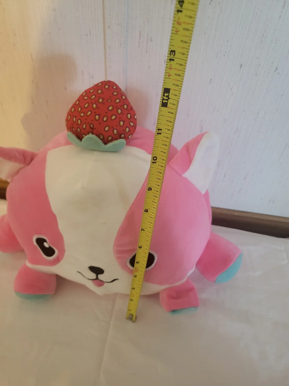 Smoochy Pals Pink Dog Plush with Stawberry 8 Inch Stuffed Animal Toy